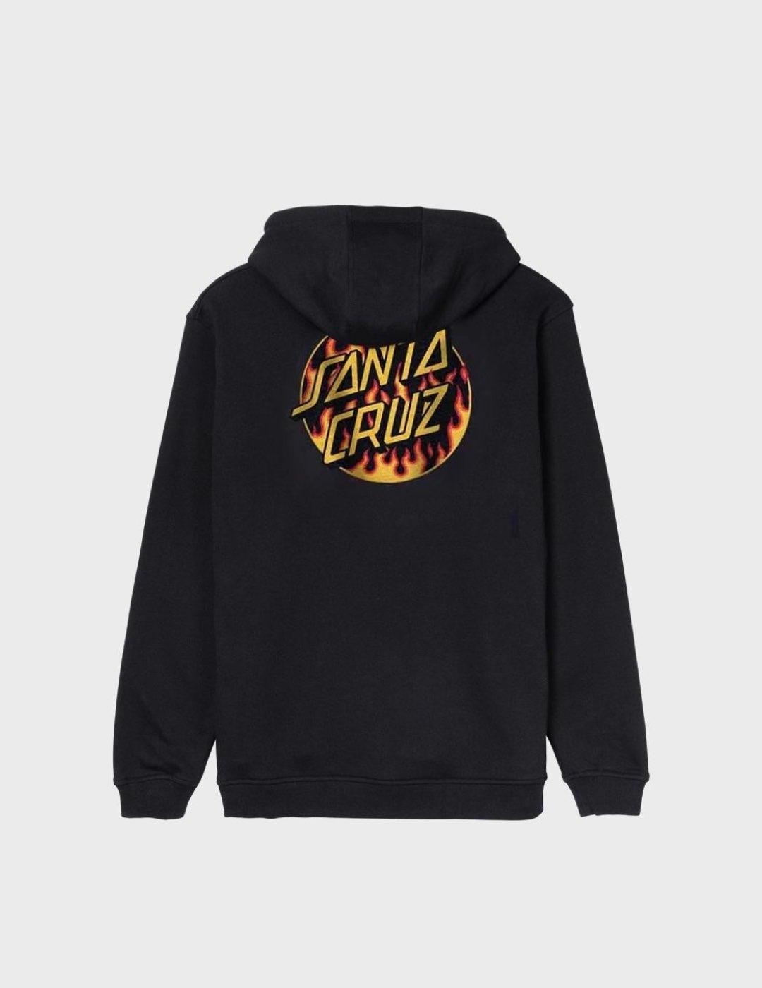 Sudadera SantaCruzxThrasher Women Flame Dot Hood Blk