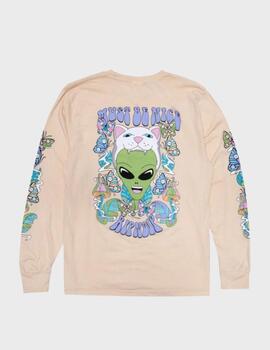 Camiseta Ripndip L/S Think Factory Beige