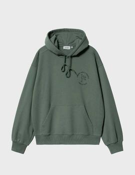 Sudadera Carhartt WIP Hooded Stamp Sweat DckGrn/Bl