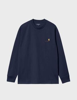 Camiseta Carhartt WIP L/S American Script Airfrcbl