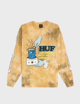 Camiseta HUF Mess Tiedye L/S Brown