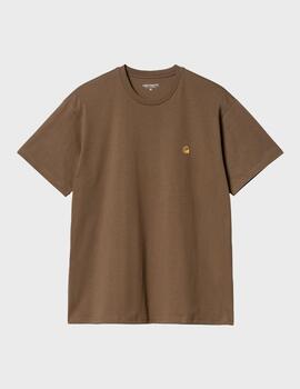 Camiseta Carhartt WIP S/S Chase Chocolate/Gold