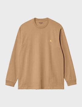 Camiseta Carhartt WIP L/S Chase Peanut/Gold