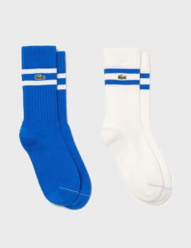 Calcetines Lacoste Pack 2 RA6842-00 6HB Azul/Blanc