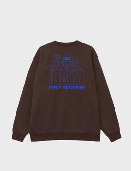 Sudadera Obey House Of Obey Records Java Brown