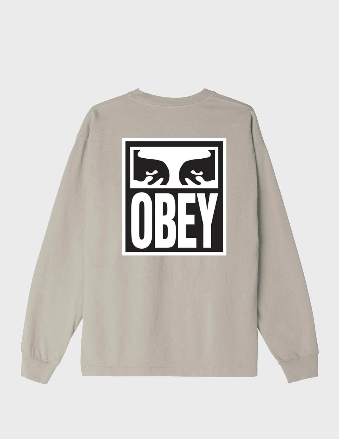 Camiseta Obey Eyes Icon 2 LS Silver Grey