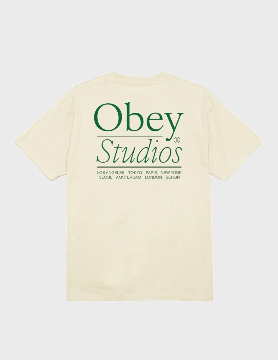 Camiseta Obey Obey Studios Cream