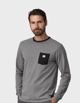 Camiseta Patagonia L/S Shop Sticker Gravel Heather