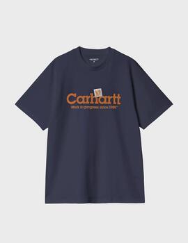 Camiseta Carhartt WIP S/S Label Script Blue