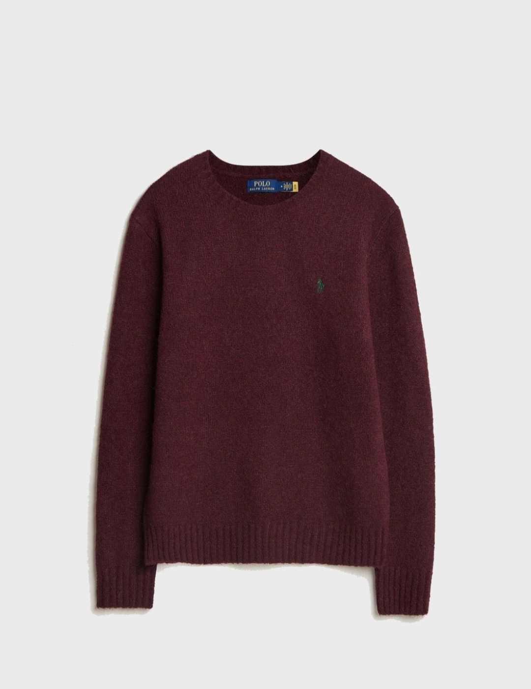 Jersey Polo Ralph Lauren Crew Neck Wine