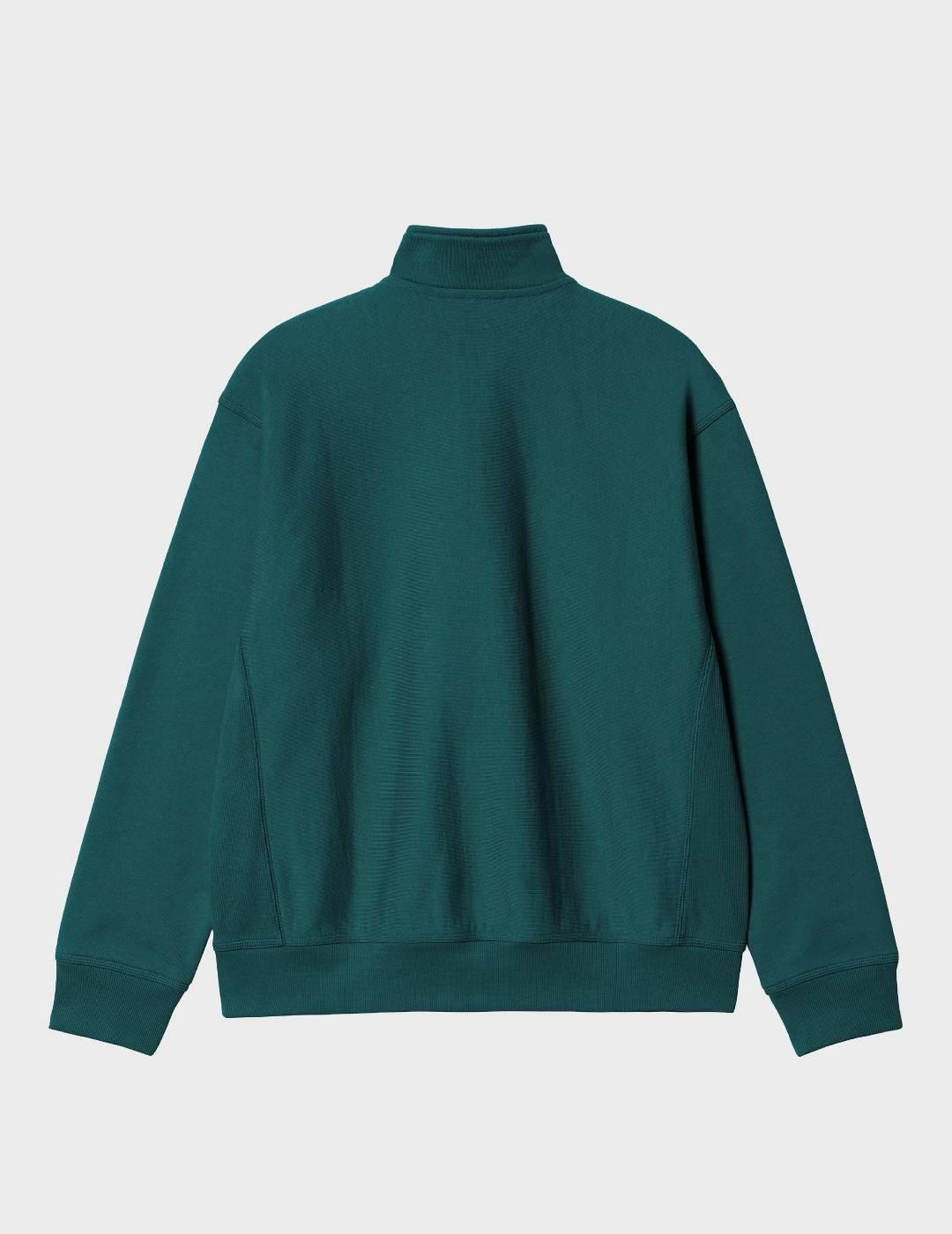 Sudadera Carhartt WIP Half Zip American Script Malachite