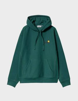 Sudadera Carhartt WIP Hooded American Script Malachite