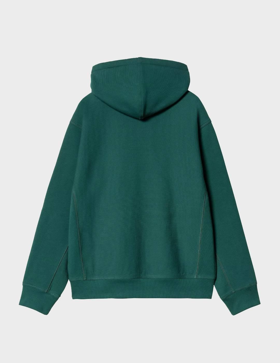 Sudadera Carhartt WIP Hooded American Script Malachite