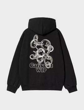 Sudadera Carhartt WIP Hooded Charm Link Black/SilverSW