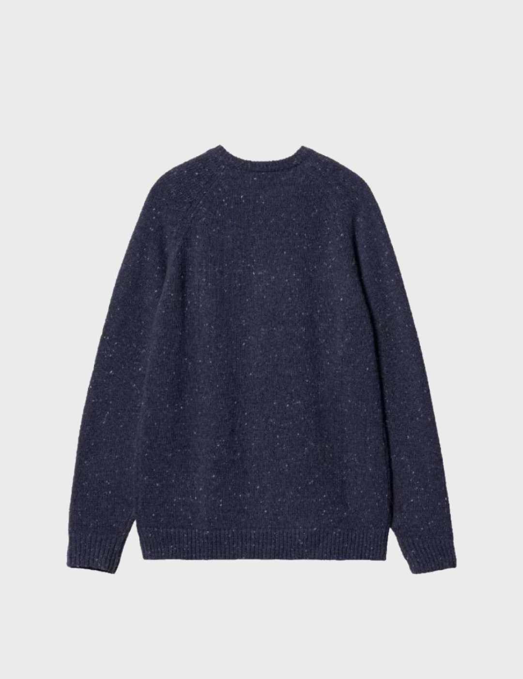 Jersey Carhartt WIP Anglistic Sweater Speckled Airforce Blue