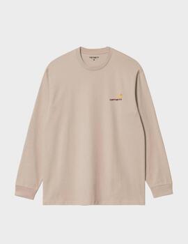 Camiseta Carhartt WIP L/S American Script Fleur de Sel