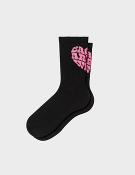 Calcetines Carhartt WIP Heartbreaker Black/ Lumo Pink