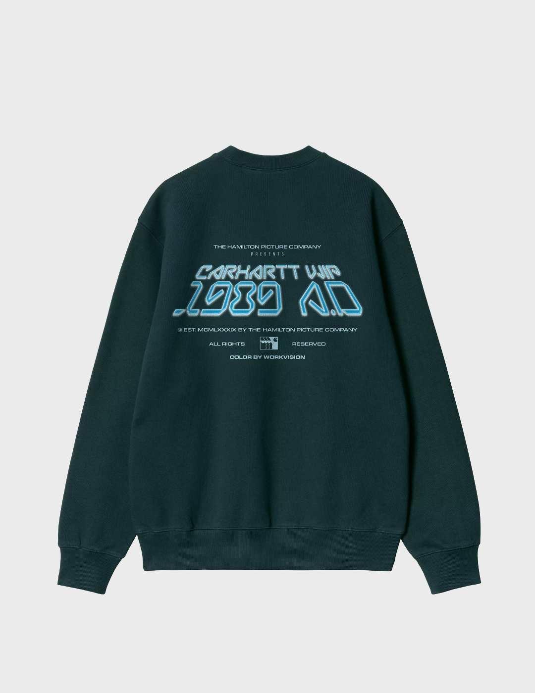 Sudadera Carhartt WIP Geatest Flicks Deep Lagoon