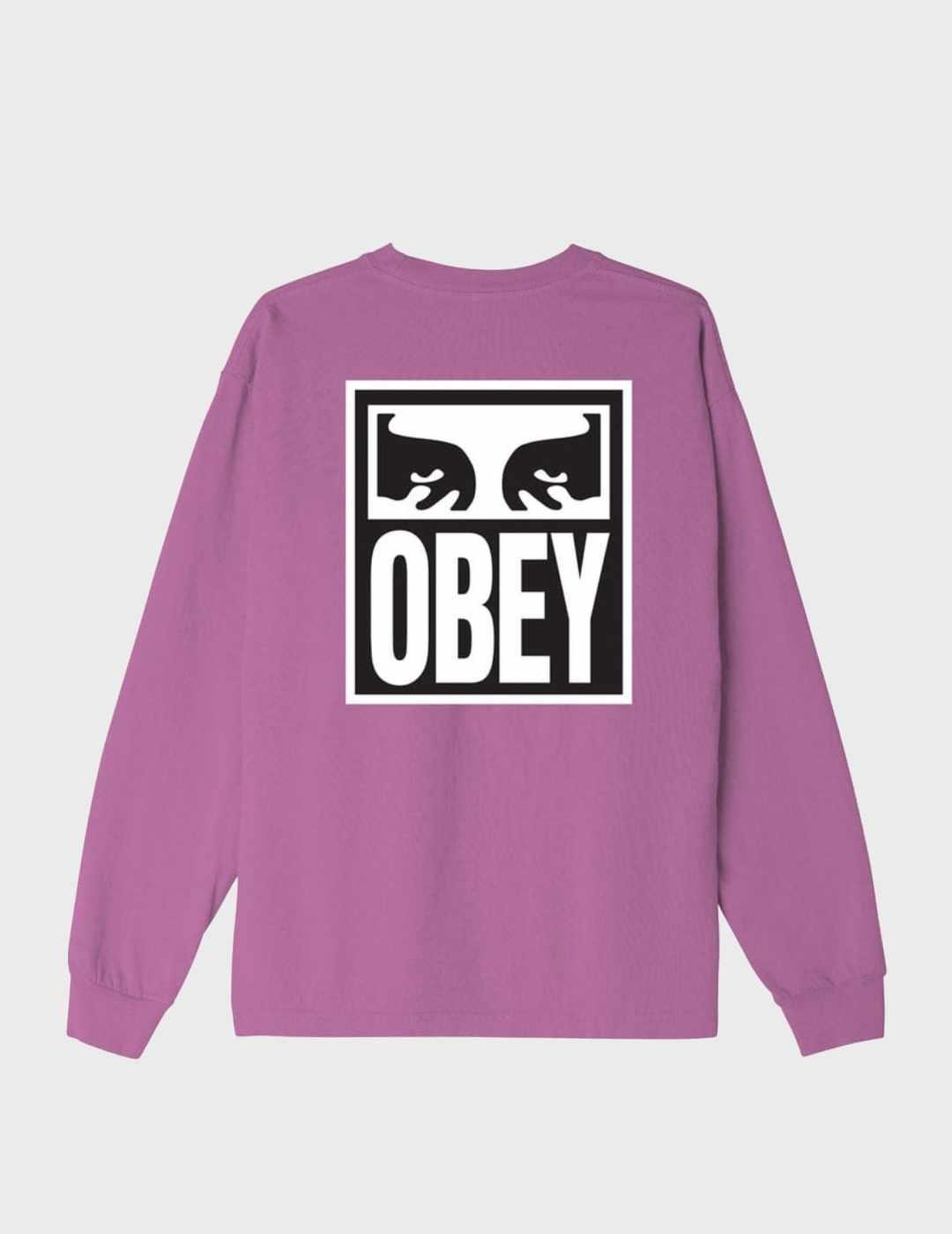 Camiseta Obey L/S Eyes Icon 2 Plum Perfect