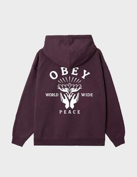 Sudadera Obey Lotus With Hands Plum Perfect