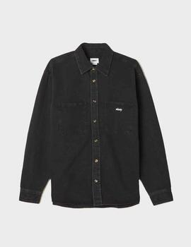 Camisa Obey Bigwig Dean Denim Woven Faded Black