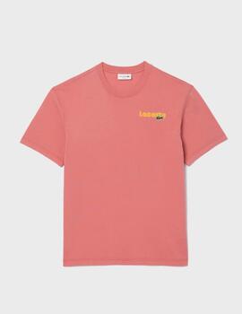 Camiseta Lacoste TH7544 00 Efecto Lavado RoseZV9