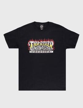 Camiseta Thrasher Krak Skulls Black