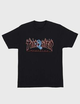 Camiseta SantaCruzXThrasher W Screaming Flame Logo PBlack