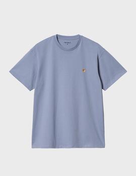 Camiseta Carhartt WIP S/S Chase CharmBlue/Gold