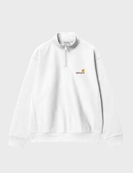 Sudadera Carhartt WIP Half Zip American Script Sweat White