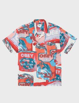 Camisa Obey Fruit Cans Woven Black Multi